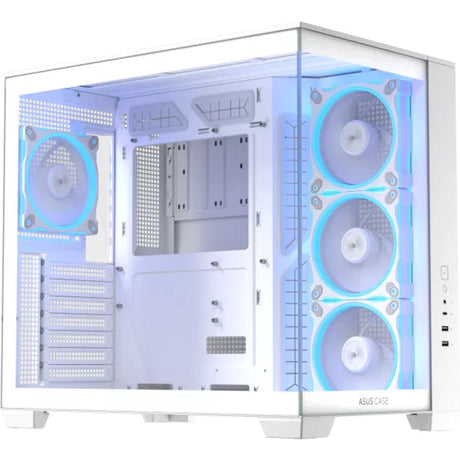 Carcasa de torre midi Asus a32 plus (blanca | 2x USB-A | 1x USB-C | RGB | vidrio templado)