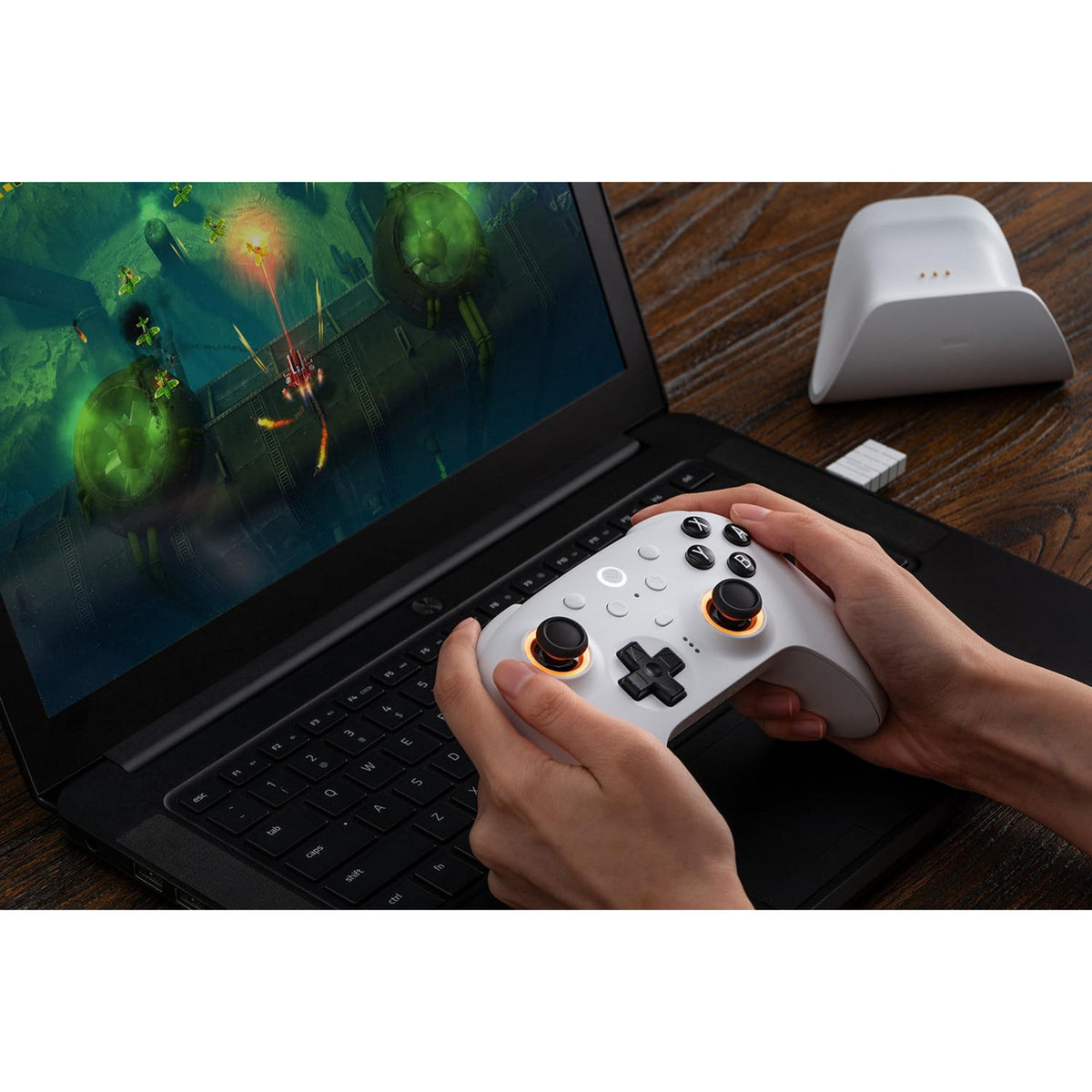 Controlador Bluetooth 8bitdo ultimate 2 (blanco, PC, Switch 2, Bluetooth USB-C 2,4 GHz)