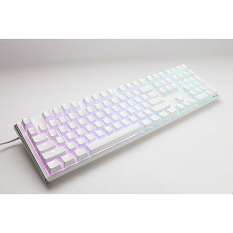 Teclado mecánico Ducky one 3 classic pure white rgb (blanco, diseño estadounidense (qwerty), cherry mx speed silver, 100%, led rgb, pbt de doble disparo, intercambiable en caliente, mecánica quack)
