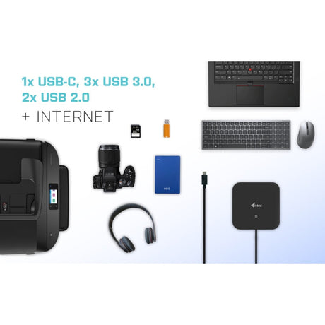 I-tec USB-C HDMI DP Docking Station con suministro de energía 65 W + cargador universal 77 W (negro)