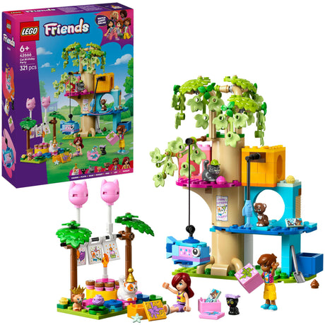Lego friends 42666 fiesta de cumpleaños del gato y casa en el árbol