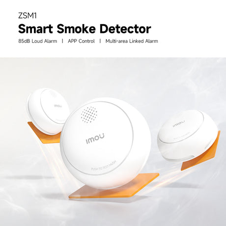 Detector de humo inteligente Imou - paquete zsm1 (blanco, 3 piezas + puerta de enlace inteligente zg2s, zigbee)