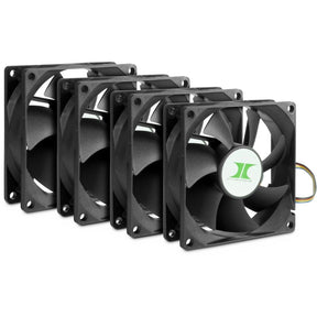 Inter-tech ipc fan set ventiladores de caja de 80 mm (negro, 4 piezas, 80 x 80 x 25 mm, pwm)