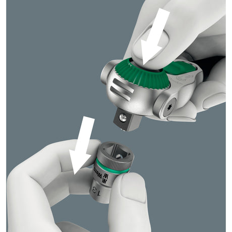 Wera 8100 sc 4 zyklop juego de herramientas de trinquete rápido (negro verde, 38 piezas, trinquete rápido con cabeza giratoria)