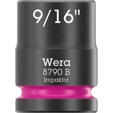 Wera 9608 tapa con banda magnética b impactador imperial 1 llave de vaso (negro verde, 9 piezas)