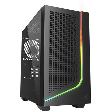 Carcasa de torre midi Sharkoon j1000 argb (negro | 3x usb-a | rgb | vidrio templado)