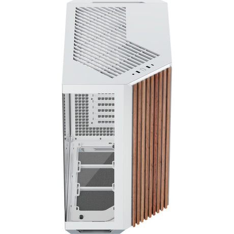 Carcasa midi tower Apnx v1-w-wt-v1 (color madera blanca | 2x USB-A | 1x USB-C | ventana)