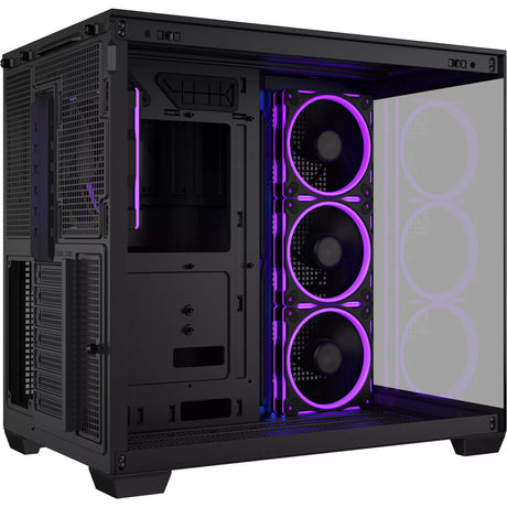 Carcasa de torre midi Asus a32 plus (negro | 2x USB-A | 1x USB-C | RGB | vidrio templado)
