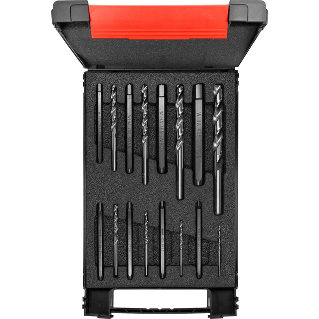 Juego de destornilladores Wiha (hexagonales de 17 piezas con brocas helicoidales, incl. caja)