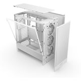 Carcasa torre midi nzxt h5 flow rgb v2 (blanco | 1x usb-a | 1x usb-c | rgb | vidrio templado)