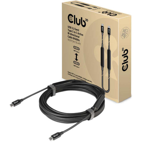 Club 3D USB-C 3.2 gen2 > Cable bidireccional activo USB-C (negro, 5 metros, 8k 60hz)