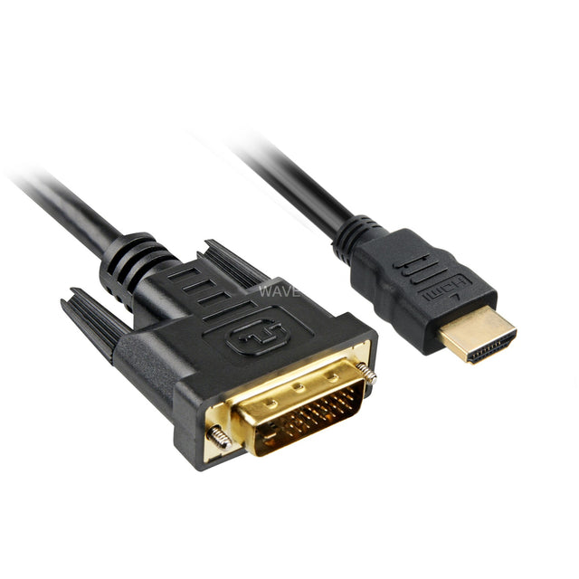 Adaptador Sharkoon HDMI > DVI-D (negro, 5 metros, dual-link)