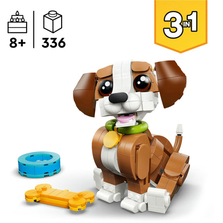 Lego ® Creator 3en1 Lindos animales: Cachorro juguetón - Set de animales - Conviértete en ardilla o pato - 31382