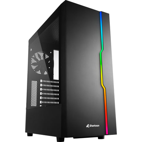 Carcasa de torre midi deslizante rgb Sharkoon (negro | 3x usb-a | rgb | vidrio templado)