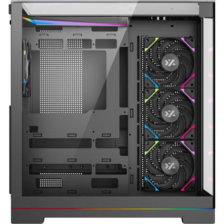 Xyz PC Gear Carcasa de torre midi Tesseract A-RGB (negro | 2x USB-A | 1x USB-C | RGB | Vidrio templado)
