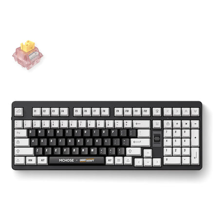 Terapia mchose x unbox - teclado mecánico ut98 (100%, terapia clásica, interruptor silencioso melocotón v3, rgb, intercambio en caliente, 2,4 ghz | usb-c | bluetooth)