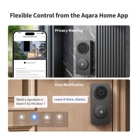Timbre con video inteligente aqara g410 select (negro, wifi, bluetooth, zigbee, materia)