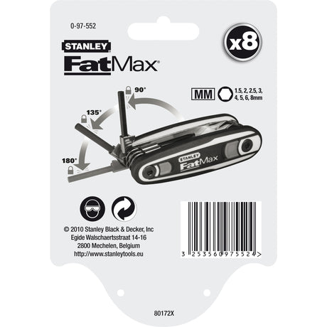 Juego de llaves con pasador con cerradura Stanley fatmax