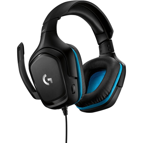 Logitech G432 7.1 Auriculares supraaurales con cable y sonido envolvente para juegos (Negro Azul, PC, Playstation 4, Playstation 5, Xbox One, Xbox Series X|S, Nintendo Switch)