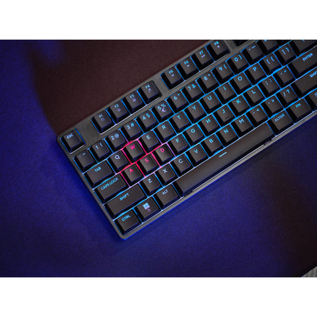 Trust GXT 864 Cada Teclado mecánico compacto para juegos TKL (negro, diseño estadounidense (Qwerty), marrón Huano, RGB)