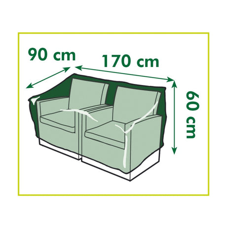 Funda para muebles de jardín Nature para sofá lounge de 2 plazas (gris, 6031600)