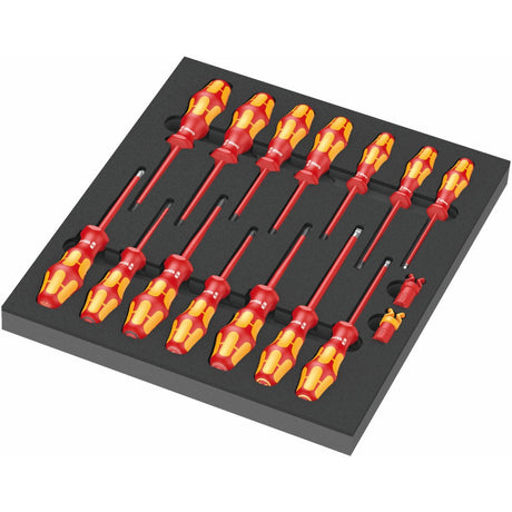 Wera 9711 inserto de espuma con juego de destornilladores VDE 1, 16 piezas - 05150102001