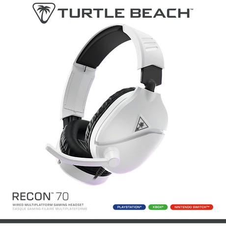 Turtle beach ear force recon 70p blanco (2024) auriculares supraaurales para juegos (blanco, ps4, ps5, xbox series x|s, xbox one, switch, pc, móvil)