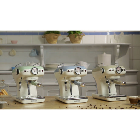 Cafetera espresso vintage Ariete 1389 15 (azul claro blanco)