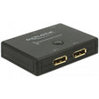 Delock interruptor displayport 2 - 1 interruptor displayport bidireccional 4k 60 hz (negro)