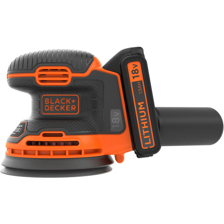 Lijadora excéntrica batería black+decker bdcros18 18v (negro naranja, bolsa de almacenamiento, cargador y batería incluidos)