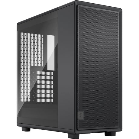 Carcasa de torre midi de época de diseño fractal (negro | 2x USB-A | 1x USB-C | vidrio templado)
