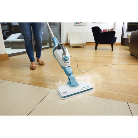 Black+decker fsmh1321 mopa a vapor 1600w con 6 accesorios limpiadora a vapor (blanco azul-gris)