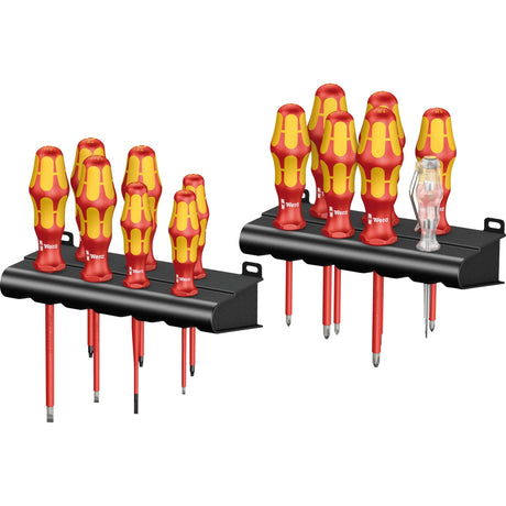 Destornillador Wera kraftform big pack 100 vde (rojo amarillo, 14 piezas)