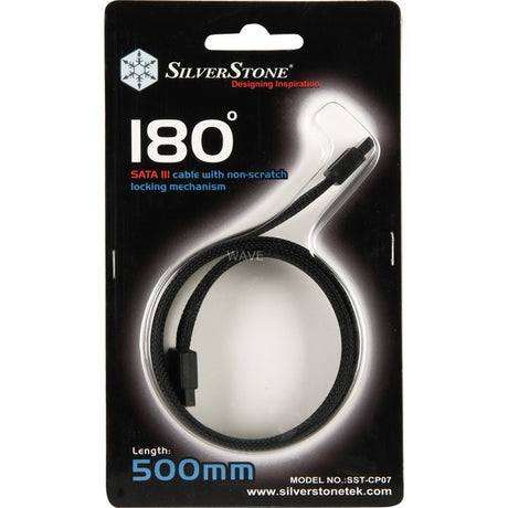 Cable silverstone sata iii 50cm (negro, 6gb s, cp07)