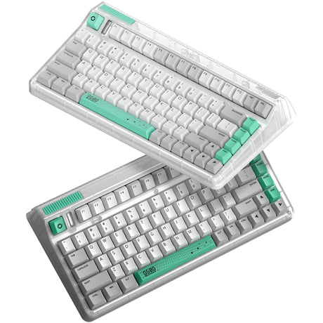 Teclado mecánico inalámbrico con agujero de gusano Iqunix OG80 (gris, diseño EE. UU. (QWERTY), Cherry MX Red, 80% (TKL), LED RGB, intercambiable en caliente, PBT, 2,4 GHz | Bluetooth 5.1 | USB-C)