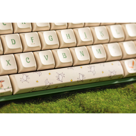 Teclado mecánico para juegos Iqunix f97 floral date rgb (verde, diseño estadounidense (qwerty), principito iqunix, 96%, leds rgb, intercambiable en caliente, pbt, 2,4 ghz | bluetooth 5.1 | usb-c)