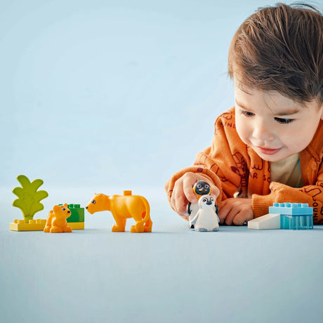 Lego duplo town 10442 familias de animales salvajes: pingüinos y leones