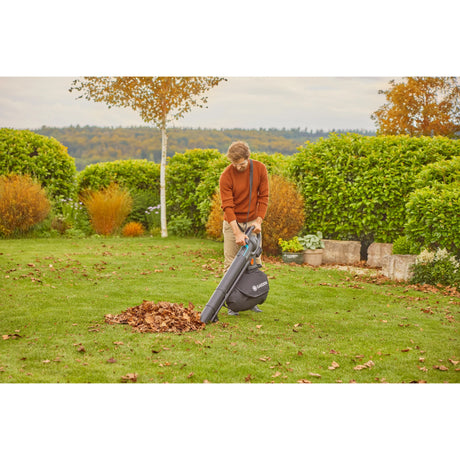 Aspirador gardena - soplador powerjet recogedor de hojas aspirador soplador de hojas (gris negro, batería 18v p4a y cargador incluido)