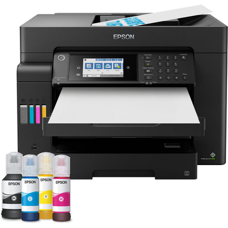 Impresora de inyección de tinta todo en uno Epson ecotank et-16605 con función de fax (negro, USB, WLAN, escanear, copiar, fax)