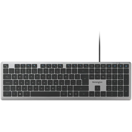Kensington KB515 EQ USB-C USB-A teclado con cable (gris, diseño internacional de EE. UU. (QWERTY), interruptores de tijera, 100%)