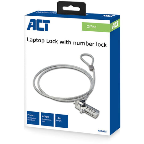 Cerradura para portátil Act conectividad con código numérico ac9015 protección antirrobo