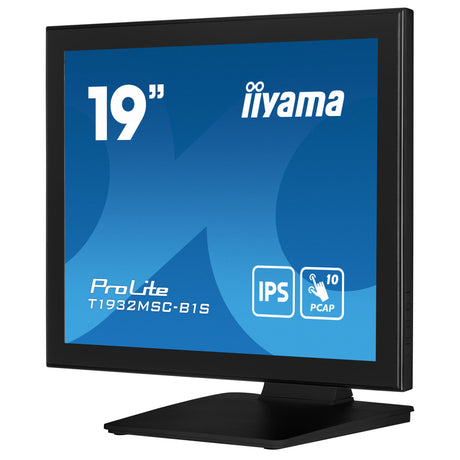 Monitor de pantalla táctil Iiyama prolite t1932msc-b2s 19 (negro, VGA, HDMI, display port, audio, pantalla táctil)
