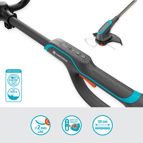 Cortabordes Gardena powertrim 30 18v (gris turquesa, batería y cargador no incluidos)