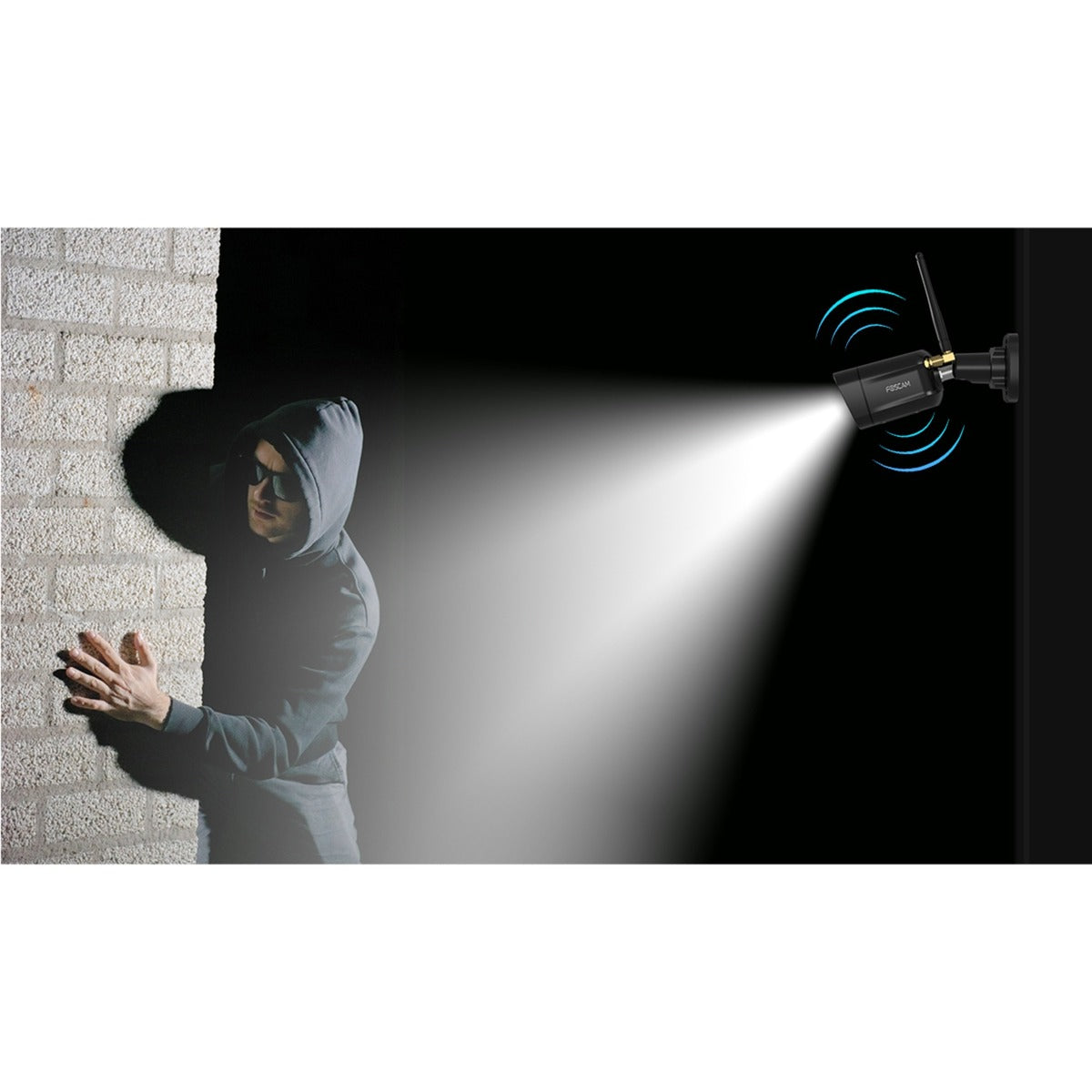 Foscam v8p, cámara de seguridad wifi 4k 8mp dual banda (negra, con alarma sonora y luminosa)