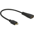 Delock Adaptador mini HDMI C > HDMI A (negro, 0,23 metros)