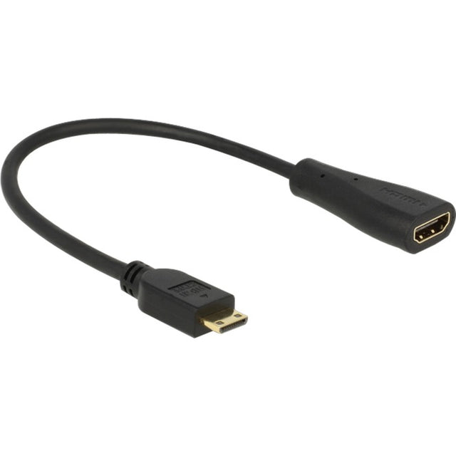 Delock Adaptador mini HDMI C > HDMI A (negro, 0,23 metros)