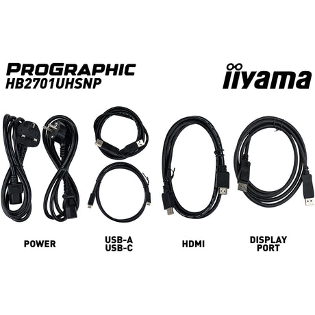 Monitor iiyama prographic hb2701uhsnp-b1 27 4k uhd (negro (mate), hdmi, displayport, usb-c, audio)