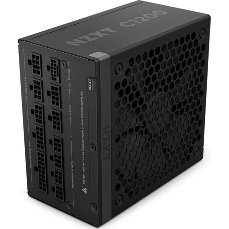 Fuente de alimentación modular nzxt c1200 gold atx 3.1 de 1200 vatios (negro, 1x 12v-2x6, 3x pcie)