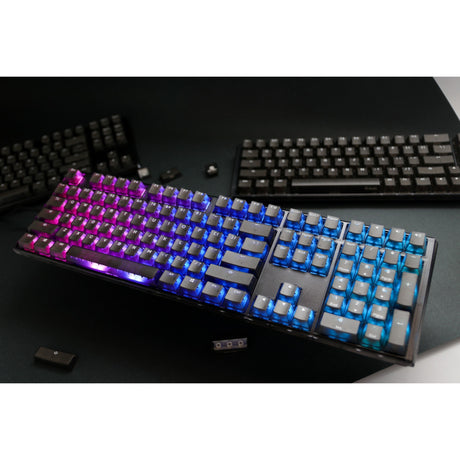 Teclado mecánico Ducky one 3 aura rgb (negro, diseño estadounidense (qwerty), marrón cereza mx, 100%, abs de doble disparo, intercambio en caliente)