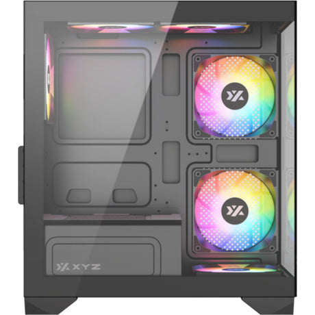 Carcasa de torre midi Xyz PC Gear Titanium View Lite (negro | 2x USB-A | vidrio templado)